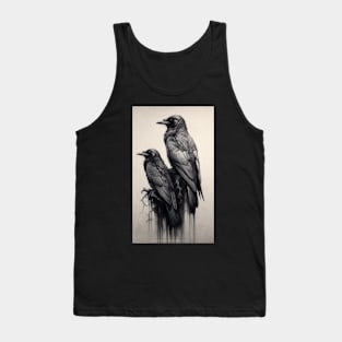 Raven's Reverie - Two Black Crow Art Tank Top